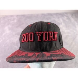 Zoo York Snapback Hat Black Red Skyline Graphic Brim Embroidered Logo RN109028